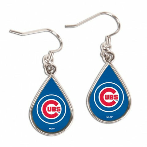 Chicago Cubs Earrings Tear Drop Style