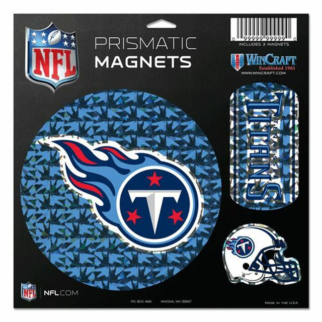 Imanes prismáticos de Tennessee Titans de 11 x 11 pulgadas