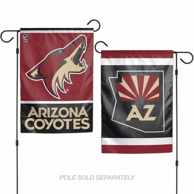 Bandera de los Arizona Coyotes de 12 x 18 pulgadas, estilo jardín, de 2 lados