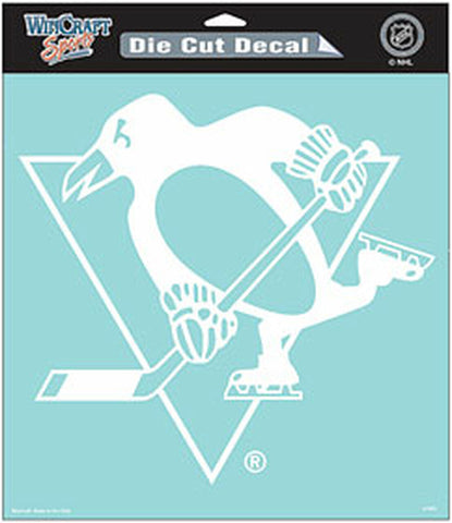 Pittsburgh Penguins Decal 8x8 Die Cut White