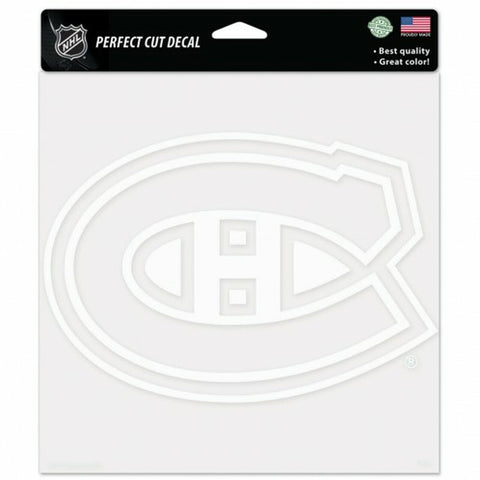 Montreal Canadiens Decal 8x8 Perfect Cut White