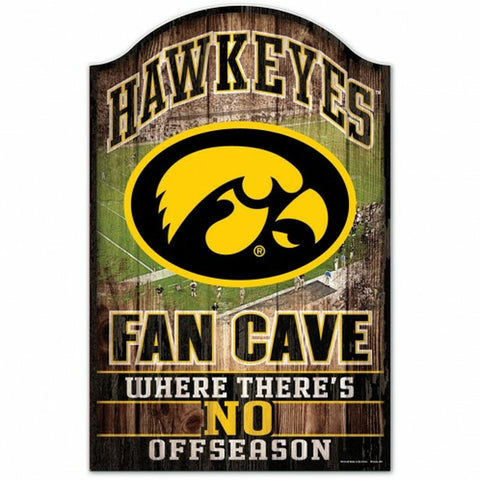 Iowa Hawkeyes Sign 11x17 Wood Fan Cave Design