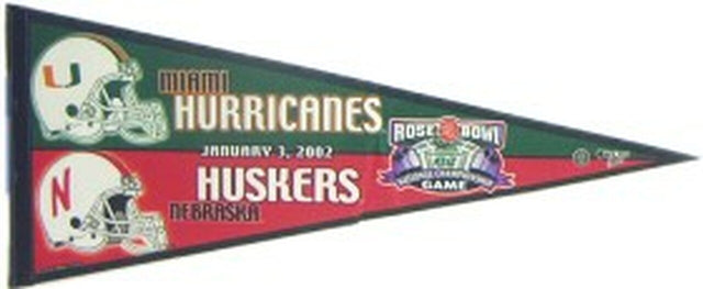 Nebraska Cornhuskers Pennant 12x30 2002 Rose Bowl Design