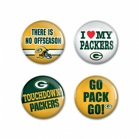 Green Bay Packers Buttons 4 Pack - Special Order