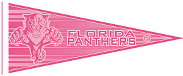 Banderín de los Florida Panthers de 12 x 30, color rosa