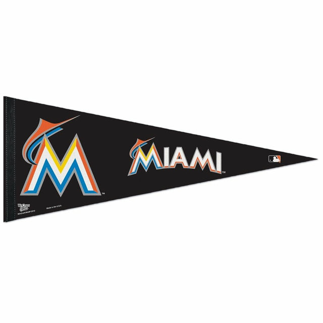 Banderín de los Miami Marlins, 12 x 30, estilo retro, CO