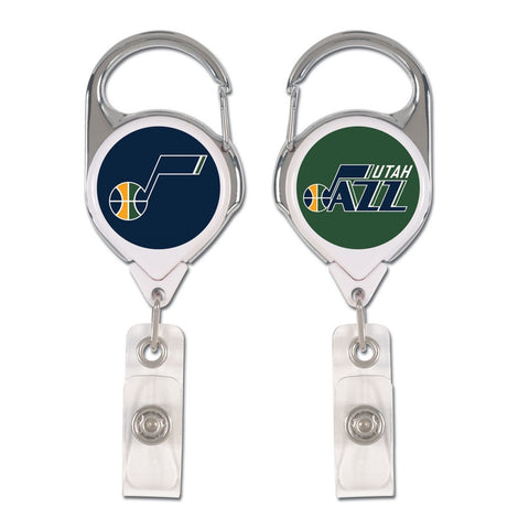 ~Utah Jazz Badge Holder Premium Retractable - Special Order~ backorder