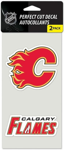 Calgary Flames Set of 2 Die Cut Decals - Special Order