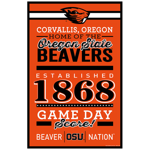 ~Oregon State Beavers Sign 11x17 Wood Established Design~ backorder