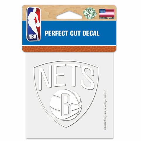Brooklyn Nets Decal 4x4 Perfect Cut White - Special Order