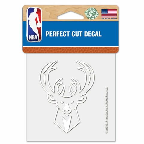 ~Milwaukee Bucks Decal 4x4 Perfect Cut White - Special Order~ backorder