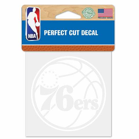 Philadelphia 76ers Decal 4x4 Perfect Cut White