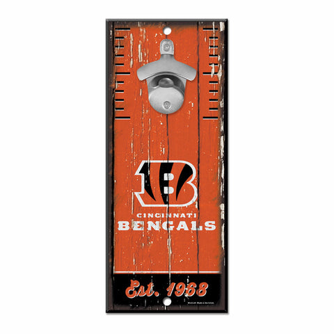 Cincinnati Bengals Sign Wood 5x11 Bottle Opener - Special Order