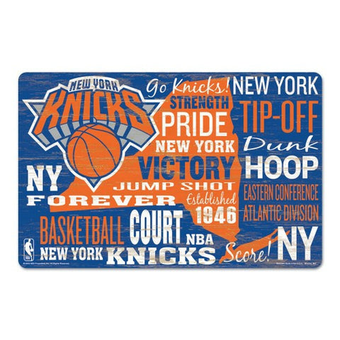 New York Knicks Sign 11x17 Wood Wordage Design
