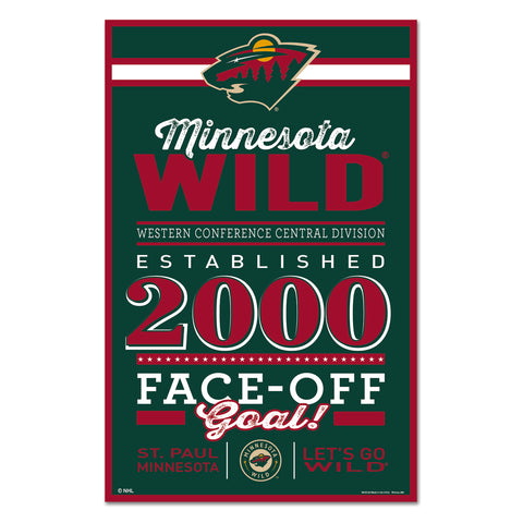 ~Minnesota Wild Sign 11x17 Wood Established Design~ backorder