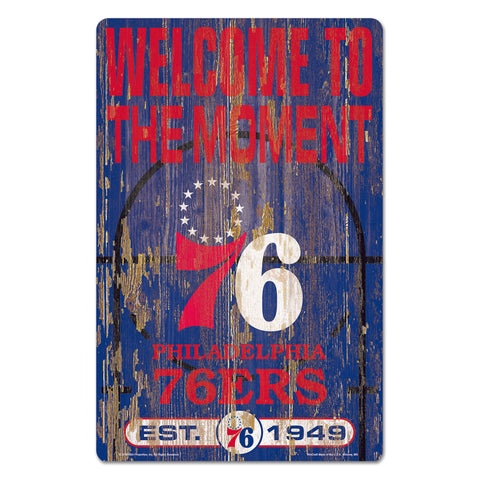 ~Philadelphia 76ers Sign 11x17 Wood Slogan Design~ backorder