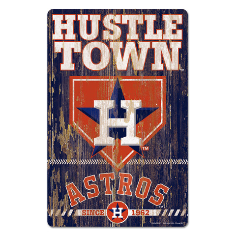 Houston Astros Sign 11x17 Wood Slogan Design