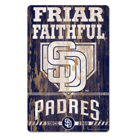 San Diego Padres Sign 11x17 Wood Slogan Design - Special Order