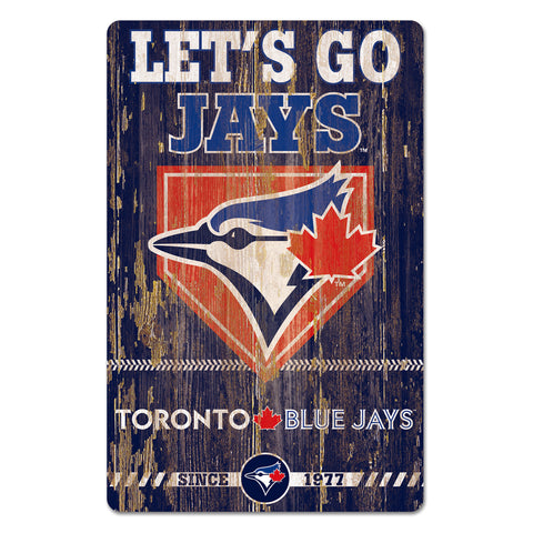 Toronto Blue Jays Sign 11x17 Wood Slogan Design - Special Order