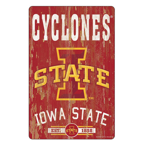 Iowa State Cyclones Sign 11x17 Wood Slogan Design