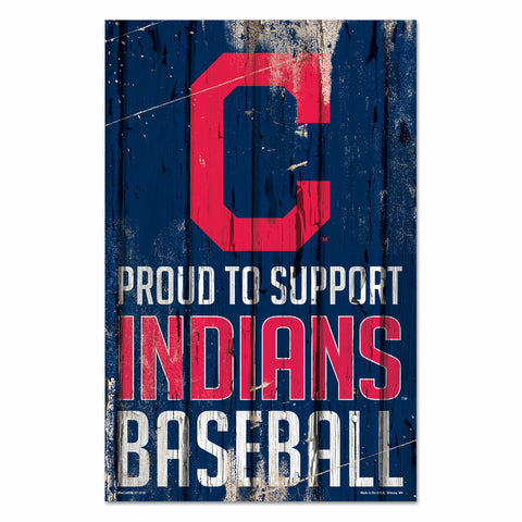 ~Cleveland Indians Sign 11x17 Wood Proud to Support Design - Special Order~ backorder