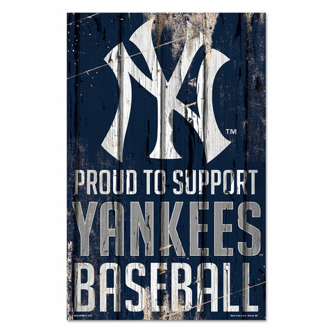 New York Yankees Sign 11x17 Wood Proud to Support Design