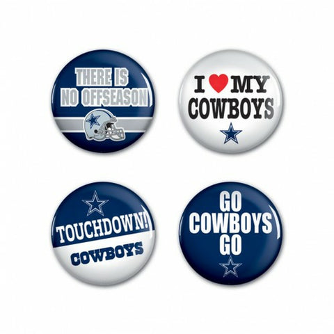 ~Dallas Cowboys Buttons 4 Pack - Special Order~ backorder