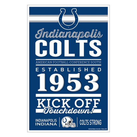 ~Indianapolis Colts Sign 11x17 Wood Established Design~ backorder