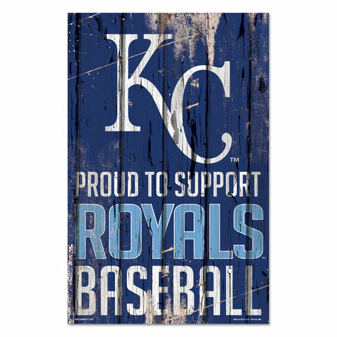 Kansas City Royals Sign 11x17 Wood Proud to Support Design