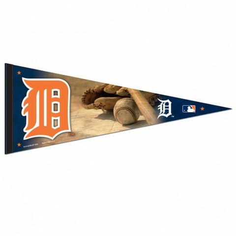 Detroit Tigers Pennant 12x30 Premium Style Ball and Glove Design