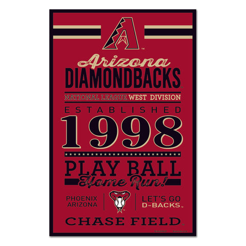 ~Arizona Diamondbacks Sign 11x17 Wood Established Design - Special Order~ backorder