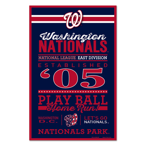 ~Washington Nationals Sign 11x17 Wood Established Design - Special Order~ backorder