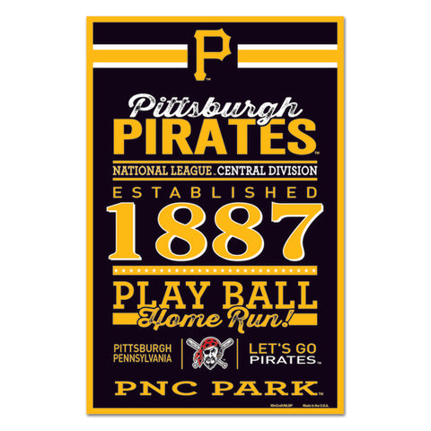 ~Pittsburgh Pirates Sign 11x17 Wood Established Special Order~ backorder