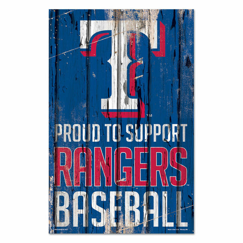 ~Texas Rangers Sign 11x17 Wood Proud to Support Design~ backorder