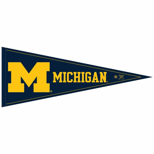 Banderín de los Wolverines de Michigan, estilo clásico, 12 x 30