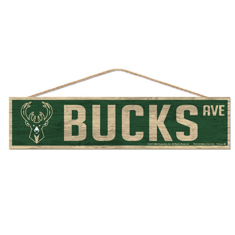 Milwaukee Bucks Sign 4x17 Wood Avenue Design Special Order