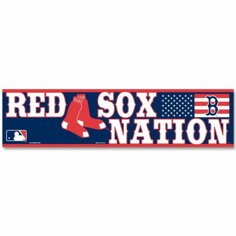 ~Boston Red Sox Decal 3x12 Bumper Strip Style Red Sox Nation Design - Special Order~ backorder