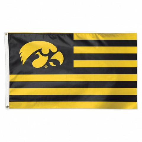 ~Iowa Hawkeyes Flag 3x5 Deluxe Style Stars and Stripes Design - Special Order~ backorder