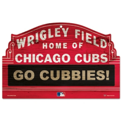 Chicago Cubs Sign 11x17 Wood Wrigley Field Design