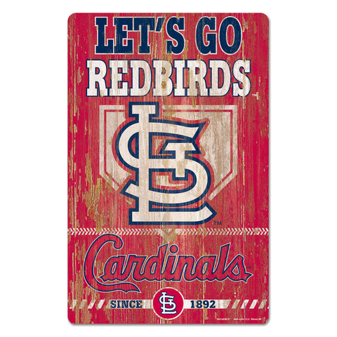 St. Louis Cardinals Sign 11x17 Wood Slogan Design
