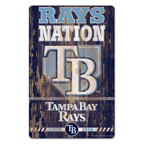 Tampa Bay Rays Sign 11x17 Wood Slogan Design