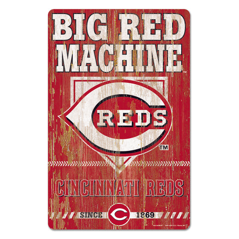 Cincinnati Reds Sign 11x17 Wood Slogan Design