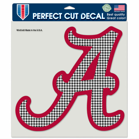 Alabama Crimson Tide Decal 8x8 Perfect Cut Color Houndstooth Design