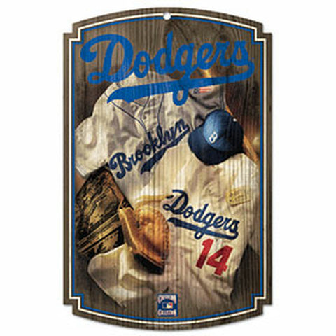 ~Los Angeles Dodgers Sign 11x17 Wood Throwback Brooklyn Jersey Design - Special Order~ backorder