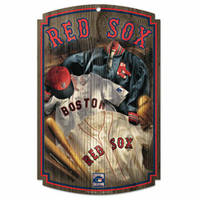 Letrero de madera de los Boston Red Sox de 11 x 17 pulgadas con diseño retro de camiseta