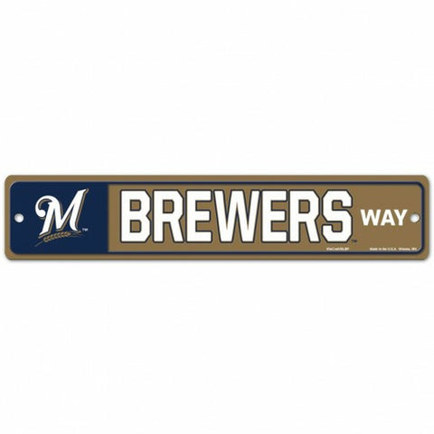 ~Milwaukee Brewers Sign 3.75x19 Plastic Street Style - Special Order~ backorder