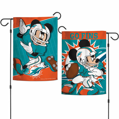 ~Miami Dolphins Flag 12x18 Garden Style 2 Sided Disney - Special Order~ backorder