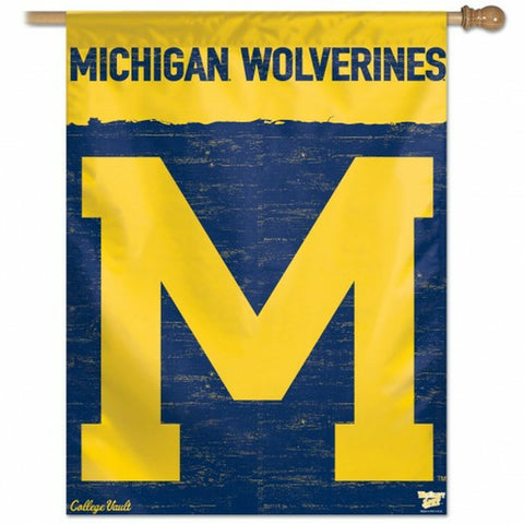 ~Michigan Wolverines Banner 27x37 Vertical College Vault Design~ backorder