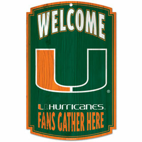 ~Miami Hurricanes Wood Sign - 11" x 17" - Special Order~ backorder