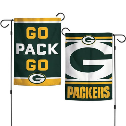 ~Green Bay Packers Flag 12x18 Garden Style 2 Sided Slogan Design - Special Order~ backorder